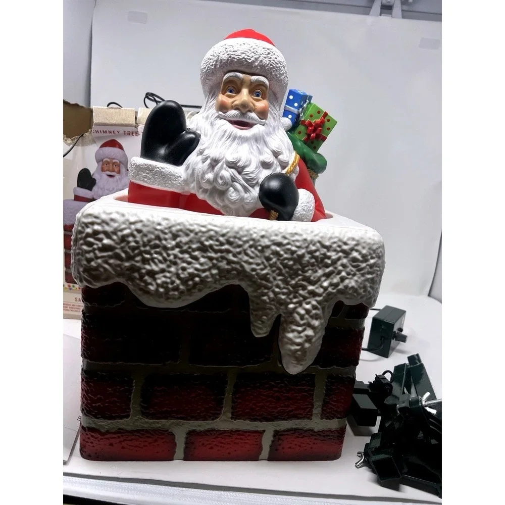 Cracker Barrel Christmas Holiday Santa Claus Chimney Tree‎ Topper New Open Box